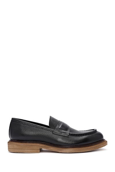 Derimod Men's Black Leather Genuine Leather Classic Penny Loafer Shoes 24Wfd6543Ft