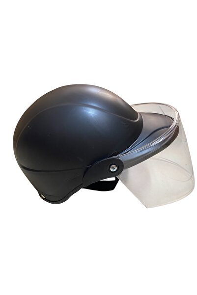 MOTORKİT MK Jokey Kask Motosiklet & Bisiklet Kaskı Camlı Ultra Dayanıklı Siyah