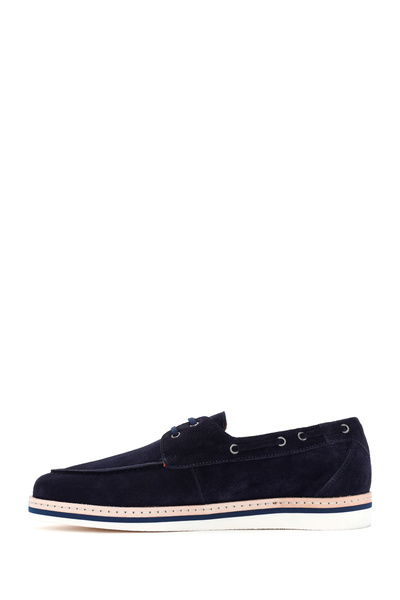 Derimod Men's Navy Blue Suede Leather Casual Shoes 24Sfd636410