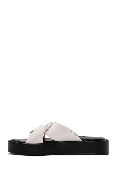 Derimod Women's Beige Thick Soled Slippers 24Sfe48046F