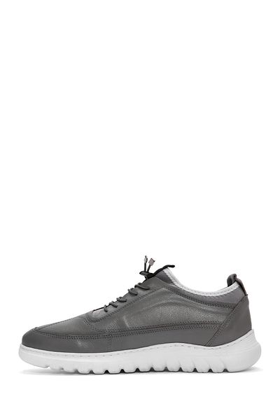 Derimod Pantofi casual din piele gri cu șireturi pentru bărbați 24SFD6820FT