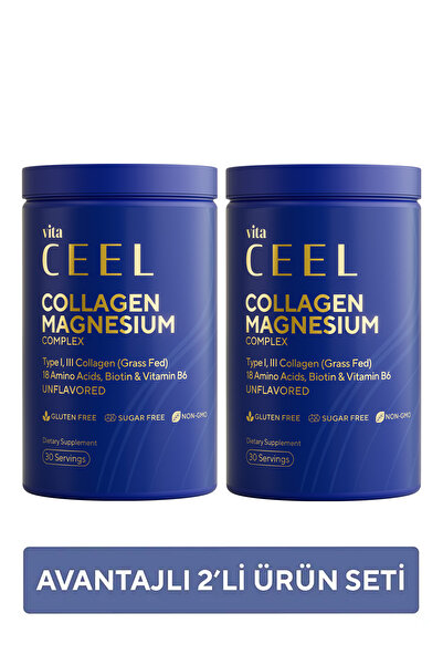 VitaCeel 2'li Collagen Tip 1, 3 İçeren Magnezyum Complex Bisglisinat, Malat, Sitrat, B6