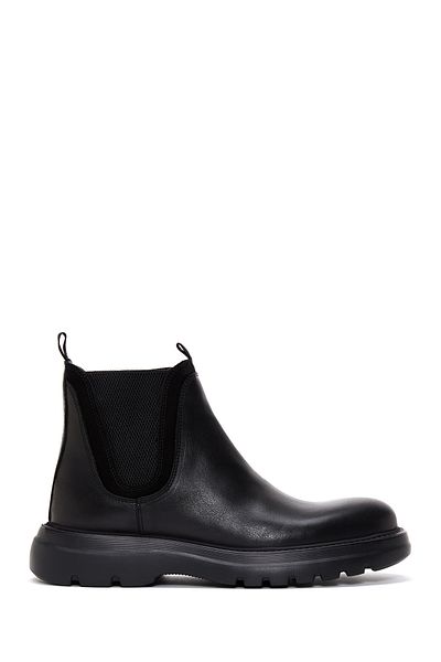 Derimod Men's Black Leather Casual Boots 23Wfd631118
