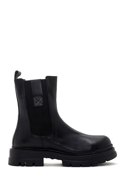 Derimod Women's Black Leather Chelsea Boots 23Wfd184918