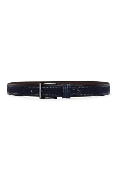 Derimod Curea din piele de căprioară albastru bleumarin pentru bărbați 000A2D1304010