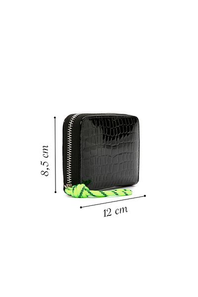 Derimod Women's Black Crocodile Patterned Card Holder 000A2D5501E3
