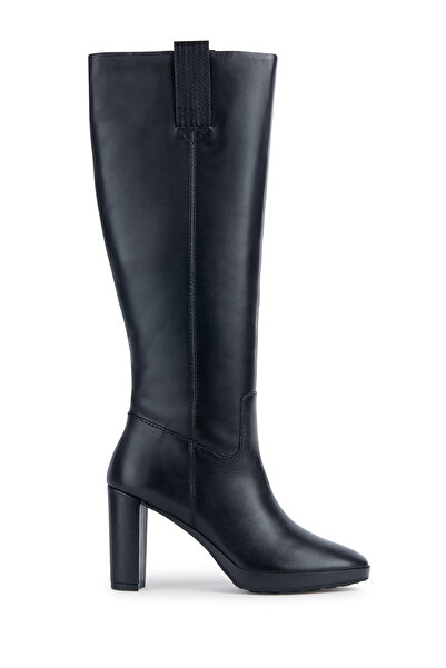 Geox Women's Black Walk Pleasure Leather Platform Heeled Boots D36Tfa00043C9999