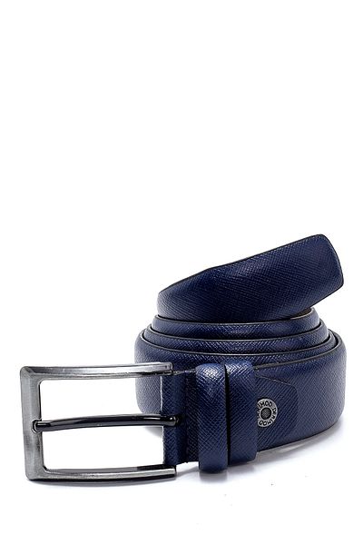 Derimod Curea de piele albastru bleumarin pentru bărbați 000A2D1222026