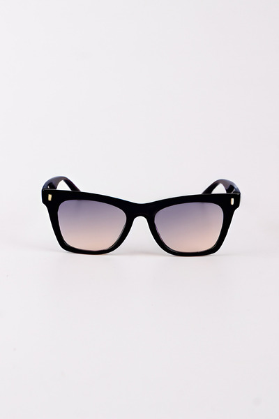 Chunky Frame Night Women's Black Smoked Cat Sunglasses