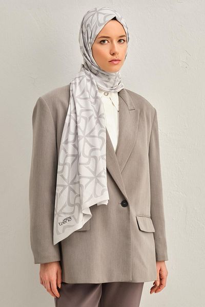 Armine Defne Flush Viscose Shawl - 21 - Gray