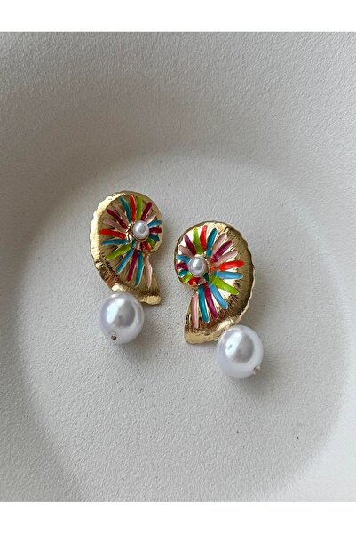 mos&more Gold Seashell Oyster Color Earrings