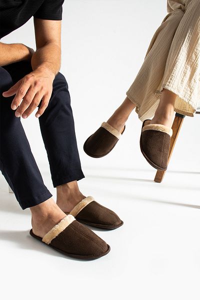 Special Action Men's and Women's Home Slippers - Winter Dowry Slippers with Fur Inside, Light Sole, Noiseless (Narrow Fit)