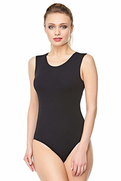 Belinay 0816 Sıfır Kol Çıtçıtlı Body Siyah S
