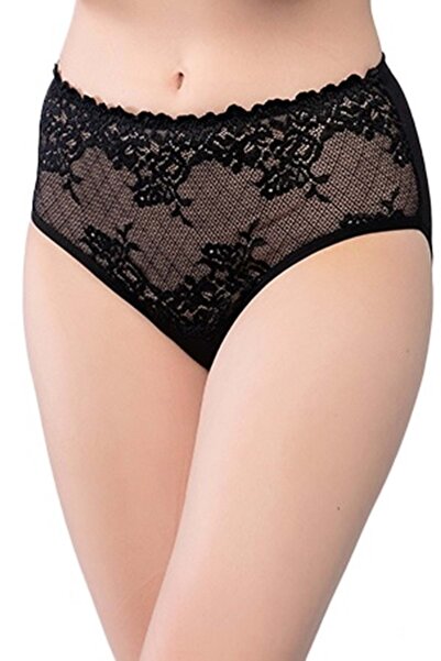 Belinay 3036 Γυναικείο εσώρουχο με δαντέλα μπροστά Μαύρο Λ