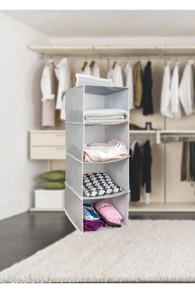 Helen's Home Inside Cabinet 4 Shelves Multi-Layer Wardrobe Organizer Organizer 24X29X64 cm