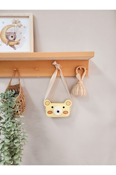 tinyminywoods sevimli ayıcık ahşap fotoğraf makinası bebek odası dekoratif oyuncak