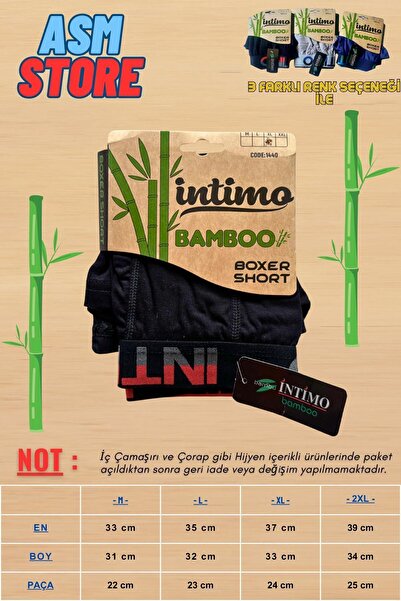 intimo Erkek Bambu Boxer - Antibakteriyel Özellikli Nefes Alan