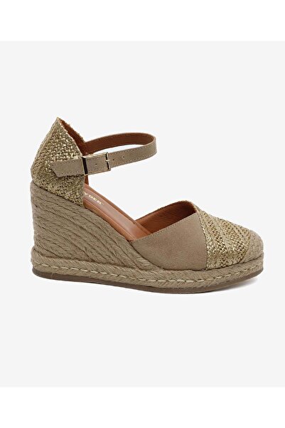 Greyder Women's Gold Genuine Leather Heeled Sandals 5Y2Ws59003