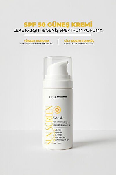 NQX PULL PROFESSIONAL Güneş Kremi Spf 50 Faktör Leke Karşıtı, Yüksek Koruma, ...
