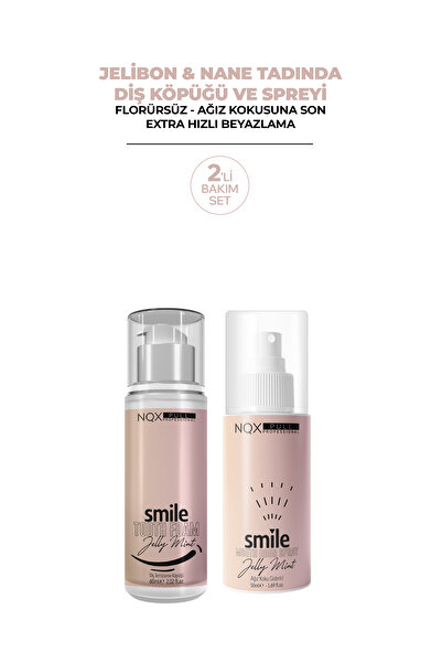 NQX PULL Diş Macunu Köpük Ve Ağız Koku Sprey Doğal Florürsüz Anında Beyazlatma Etkili Tam Koruma 2 Li Set