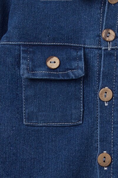 Necix's Our Cheerful Babies Collared Pocket Denim Jumpsuit