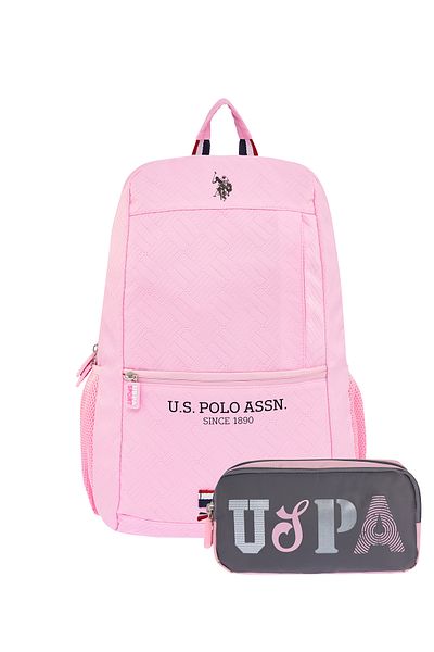 U.S. Polo Assn. Us Polo Assn 24328'2 School Backpack with Pen Case Student Daily Pink