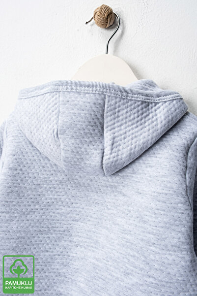 Miniel Baby Boy Super Roar Organic Cotton Cardigan 6-9-12-18 Months Quilted