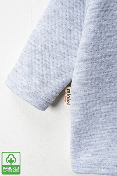 Miniel Baby Boy Super Roar Organic Cotton Cardigan 6-9-12-18 Months Quilted