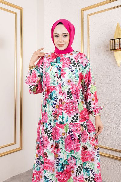 Tesettür Dünyası Lamia Dress Tsd250211 Fuchsia