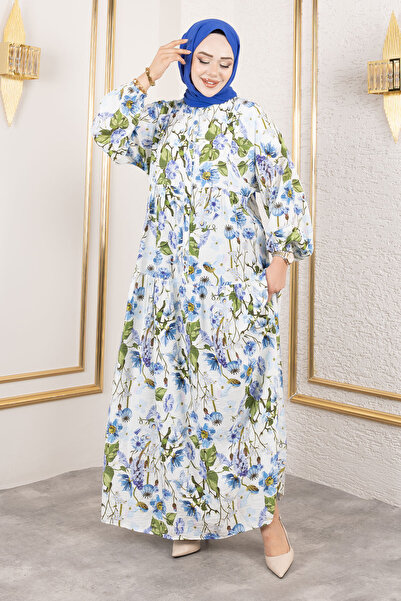 Tesettür Dünyası Φόρεμα Lamia TSD250211 Μπλε