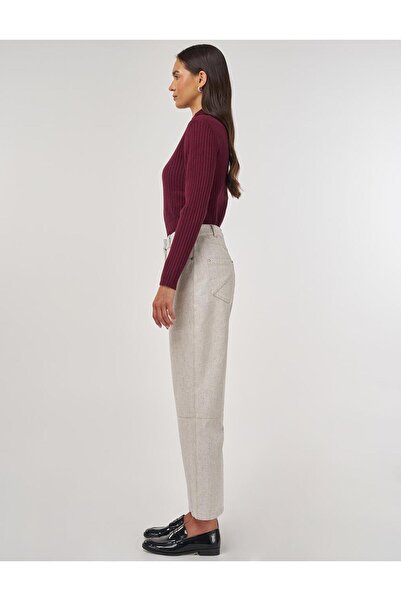 Kayra Dikiş Detaylı Denim Pantolon Gri