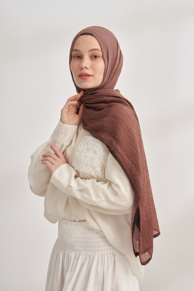 ARMANDA Muslin Tie-Dye Shal - Latte-Earth