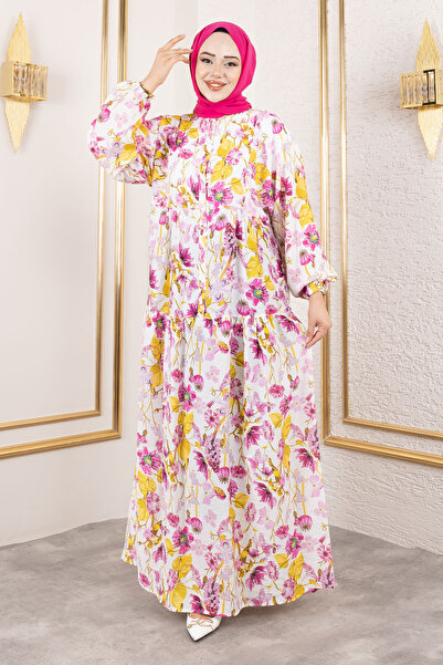 Tesettür Dünyası Lamia Elbise TSD250211 Pembe