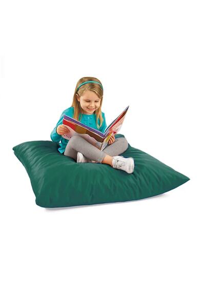 Elyaf Sepeti Su Geçirmez Pufidik Yer Minderi Bahçe/yer Minderi-70x70 Petrol Y...