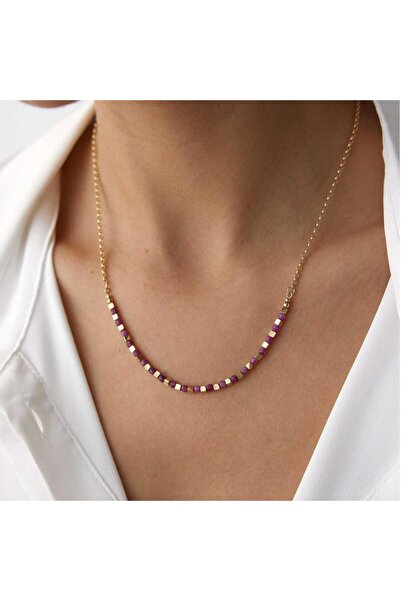 ByGoldenHouse Kök Yakut Taşı Kolye