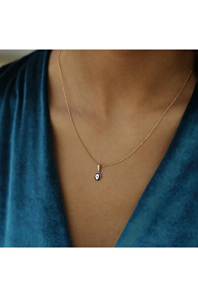 ByGoldenHouse İtalyan Zincir Oval Mine Göz Kolye