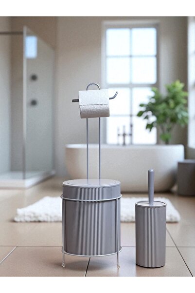 metalshop Çöp Kovalı Wc Kağıtlık Ve Tuvalet Fırça Seti