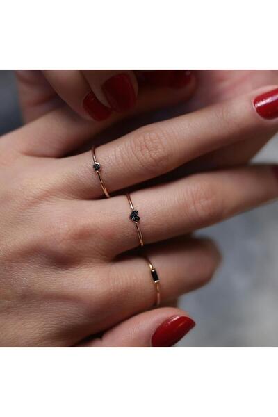 ByGoldenHouse Siyah Üçlü Yüzük