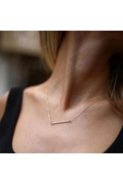 ByGoldenHouse Yatay Çubuk Kolye