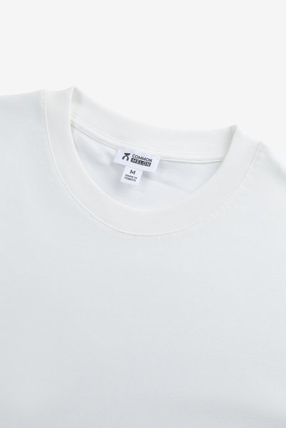 COMMON MELON Men's 100% Cotton Thick Textured Oversize - Wide Cut Crew Neck White T-Shirt