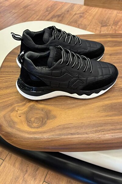 Paulo حذاء رياضي رجالي من LUÍS 1091 أسود بتفاصيل من جلد نوبوك الأصلي - أحذية ...