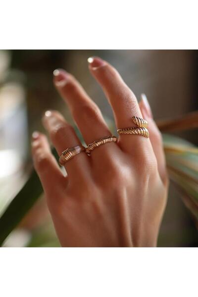 ByGoldenHouse Dome ve Atkı Kombin Yüzük