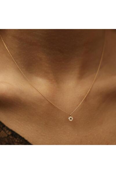 ByGoldenHouse Minimal Çiçek Kolye