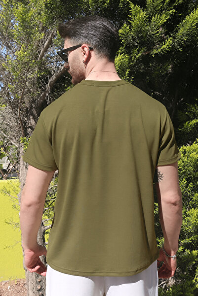 EydaMoon Ανδρικό μπλουζάκι με πράσινο Relaxfit Soft Touch χωρίς τσαλακώματα Modal ύφασμα