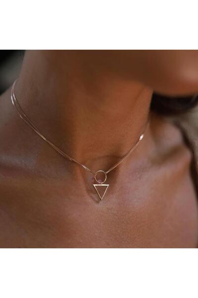 ByGoldenHouse Üçgen Choker Kolye