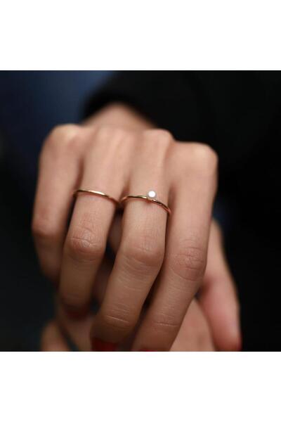 ByGoldenHouse Tek İncili Kombin Yüzük