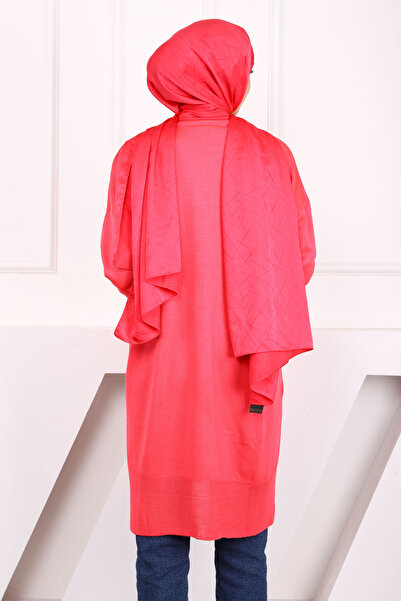 İmajButik Fuşya Bisiklet Yaka Merserize Salaş Triko Tunik