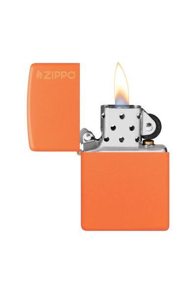 Zippo Çakmak Turuncu Orange Matte Logo 231zl