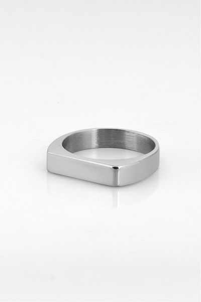 UKHWD SUPPLY 316L Steel Rectangle Cut Men's Ring Ka1345Gm