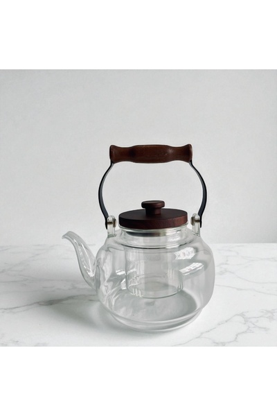 ELZEY HOME إبريق شاي مزخرف بغطاء و مصفاة أكاسيا 1000 مل